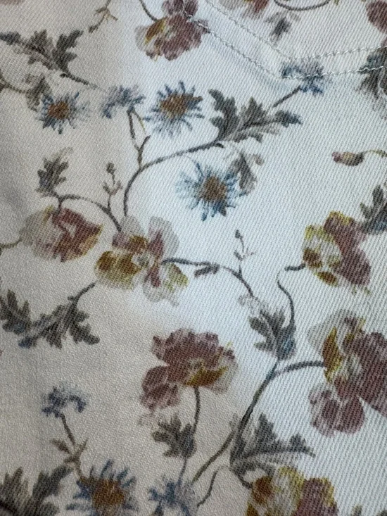 CeCe Floral Tie-Waist Mini Skirt - Cream Floral Size 16 - Picture 8 of 8